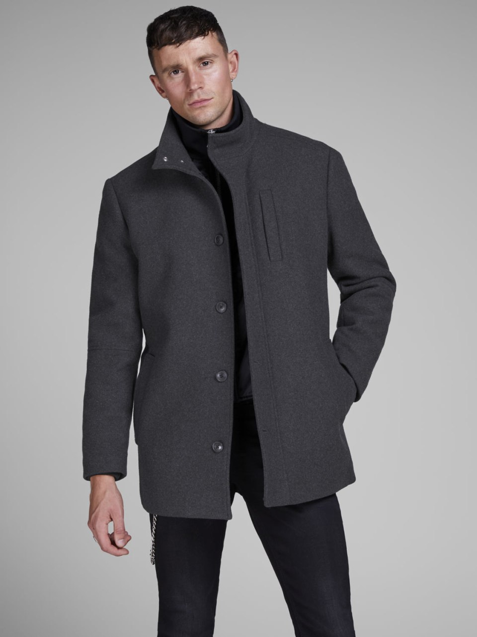 Jack Jones шерстяное полупальто
