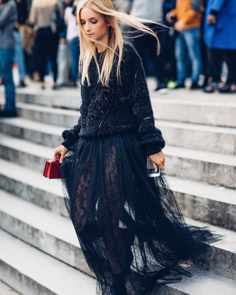 Черное кружевное платье Alberta Ferretti