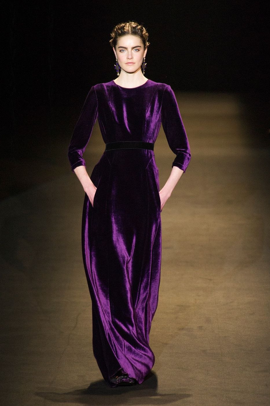 Бархатное платье Alberta Ferretti