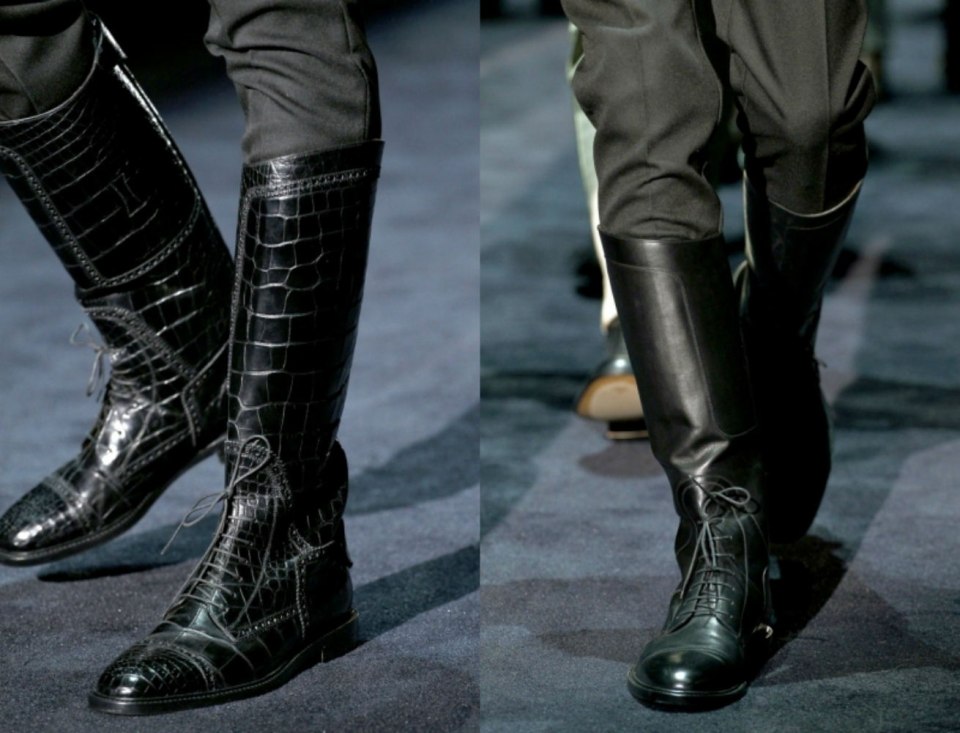 Мужские высокие кожаные сапоги Gareth Pugh