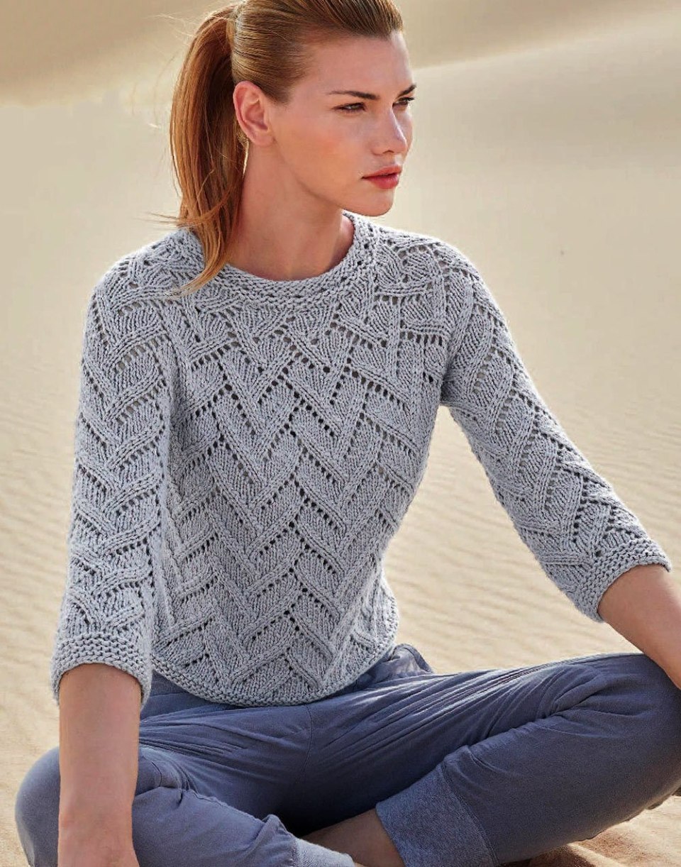 Пуловер Yoke pattern by Yoko hatta с круглой кокеткой