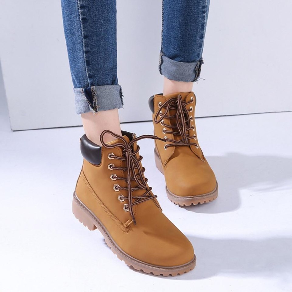 Botas mujer зимние женские ботинки на шнурках